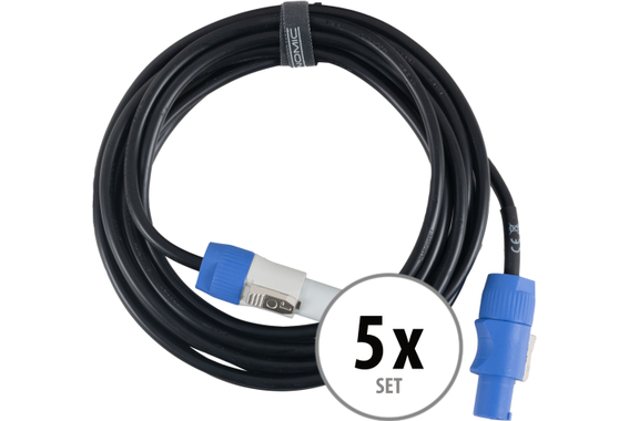 Pronomic Power Twist 5 Stromkabel 5m 5x Set image 1