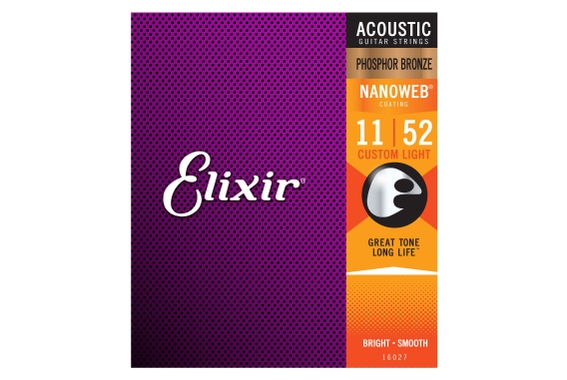 Elixir 16027 Akustik Phosphor Nanoweb Custom Light image 1