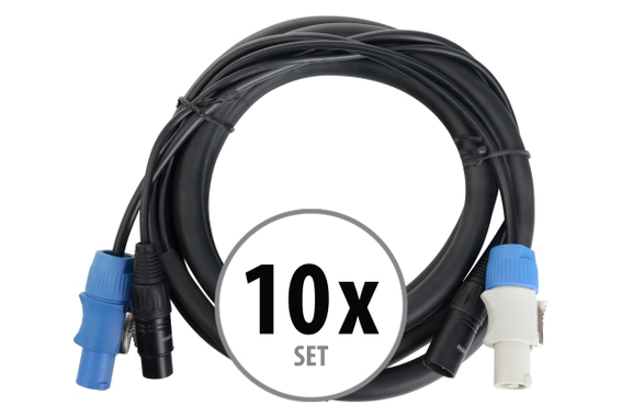 Pronomic Stage PPD-2.5 Câble Hybride DMX/Powercon compatible, Lot de 10 image 1
