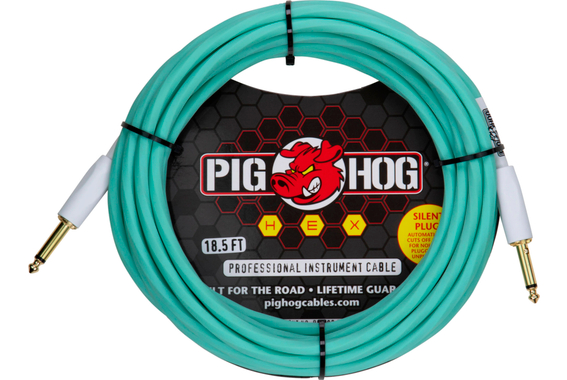 Pig Hog Hex Series Silent Cavo 5,6m Seafoam Green image 1