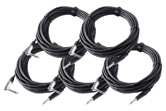 Pronomic Stage INST-A-10 cable de clavija jack en angulo 10 m, Set de 5 image 1