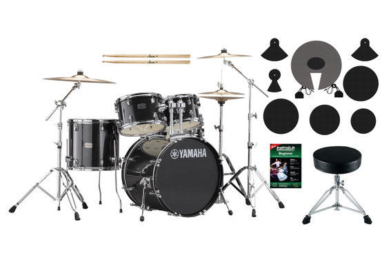Yamaha Rydeen RDP2F5 Drumset Black Glitter Beginner Set image 1