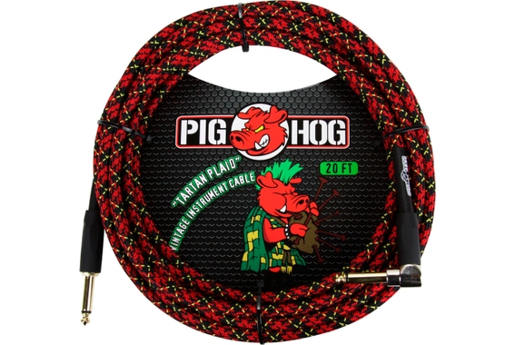 Pig Hog "Tartan Plaid" Câble Instrument 6m Coudé image 1