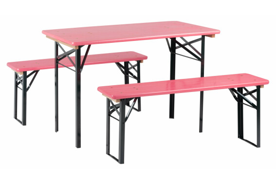 Stagecaptain Hirschgarten Bierzeltgarnitur für Balkon 117 cm Pink  - Retoure (Zustand: gut) image 1