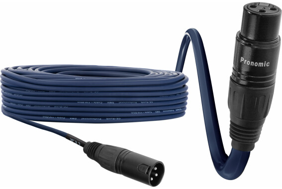 Pronomic Stage DMX3-50 DMX câble 50m bleu avec contacts dorés image 1