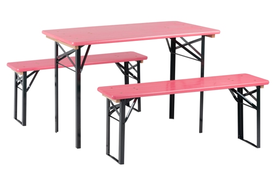 Stagecaptain Hirschgarten beer table and bench set ideal for balcony 117 cm Pink image 1