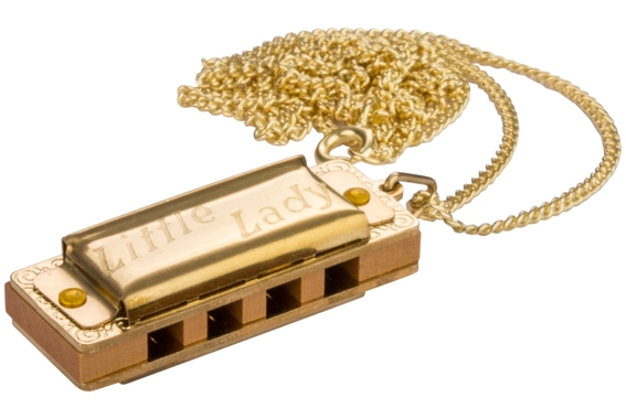 Hohner Little Lady Gold Mundharmonika mit Kette image 1