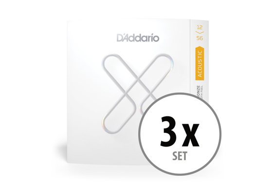 D'Addario XS 80/20 Bronze Coated 12-56 Light Top/Medium Bottom 3x Set image 1