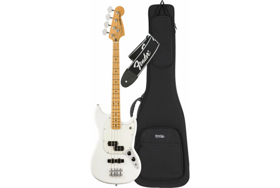 Fender Player II Mustang Bass PJ MN Polar White Set image 1