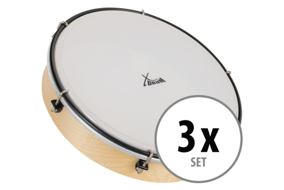 XDrum HTM-10K 10" Hand Drum with Plastic Head Set of 3 image 1