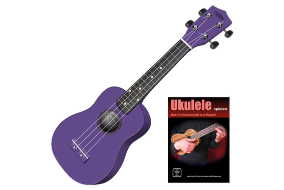 Classic Cantabile US-100 VT soprano ukulele violet SET incl. book image 1