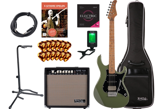 Cort G250 SE E-Gitarre Olive Dark Green Set image 1