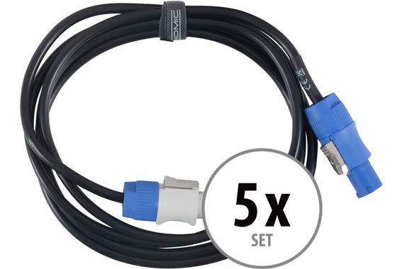 Pronomic Power Twist 2.5 Stromkabel 2,5m 5x Set image 1