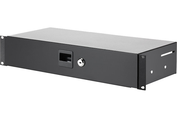 Adam Hall 87402S Rackschublade 2 HE Short Stahl image 1