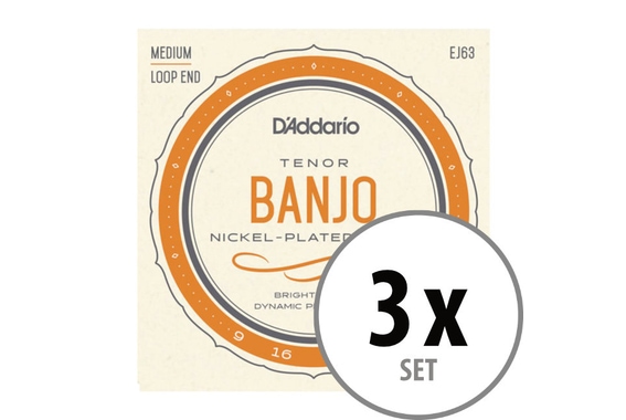 D'Addario EJ63 Tenor Banjo 3x Set image 1