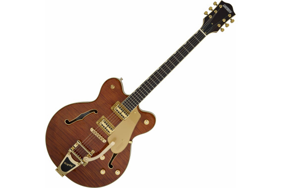 Gretsch Electromatic LTD Flame Okoume Broadkaster Double-Cut with Bigsby Roundup Orange image 1