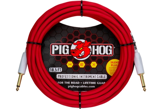 Pig Hog Hex Series Silent Câble 5,6 m Candy Apple Red image 1