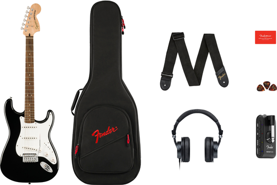 Squier Affinity Series Stratocaster Mustang Micro Pack Black  - Retoure (Zustand: gut) image 1