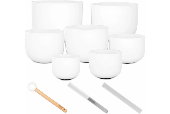 Sela SECF-SET Crystal Singing Bowl Set Frosted 440 Hz image 1