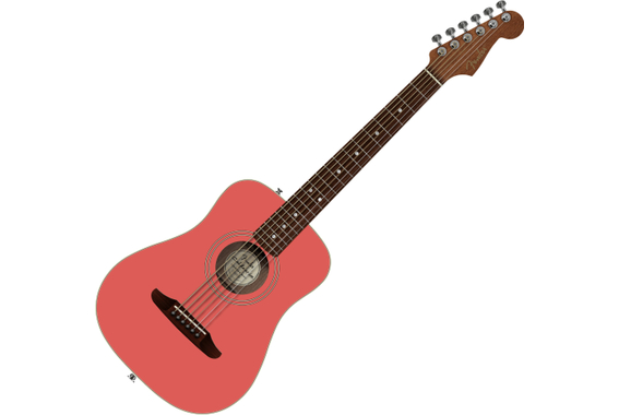 Fender California Standard Redondo Mini Spruce Top Fiesta Red image 1