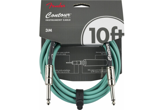 Fender Contour Series 10' Instrumentenkabel Sherwood Green image 1