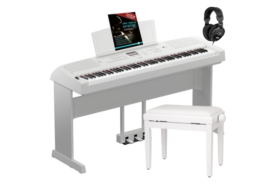 Yamaha DGX-670 WH Portable Piano Weiß Home Set image 1
