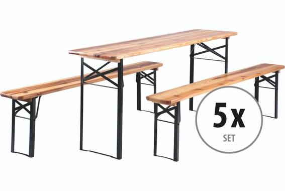 5 conjuntos de bancos y mesa plegable para carpas y exterior Stagecaptain, longitud 170 cm image 1