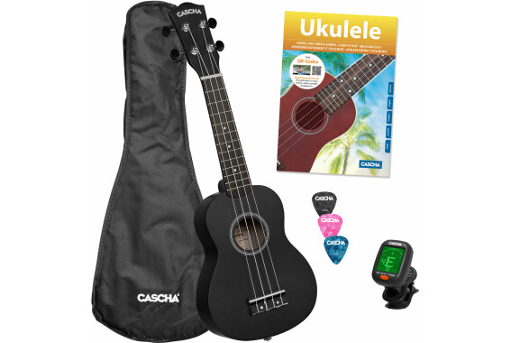 Cascha 3969 Sopran Ukulele Bundle Schwarz  - Retoure (Zustand: sehr gut) image 1