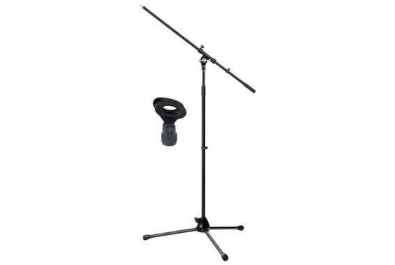 Pronomic MS-15 Pro Microphone Stand Black with Microphone Clip image 1