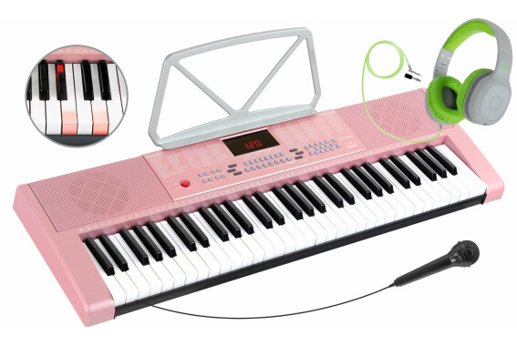 McGrey LK-6120-MIC PINK Keyboard KKH-10 pink mit Mikrofon & Kinderkopfhörer Set image 1