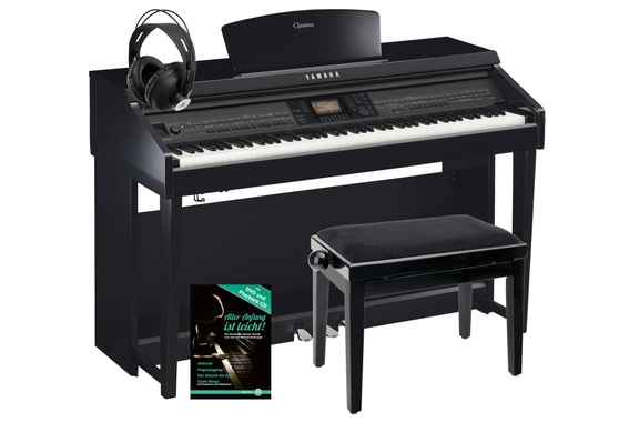 Yamaha CVP-701 PE Clavinova Digitalpiano Schwarz Hochglanz SET inkl. Bank + Kopfhörer + Klavierschule image 1