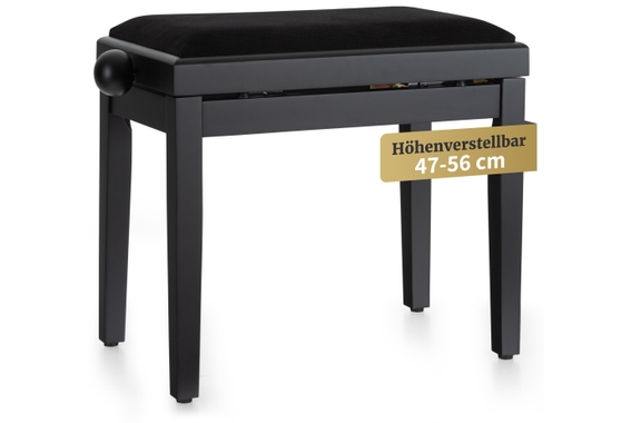 Classic Cantabile Pianobank Schwarz Matt  - Retoure (Zustand: gut) image 1
