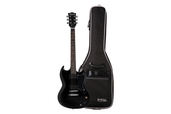Shaman Element Series DCX-100B Electric Guitar Black Gig Bag Set image 1