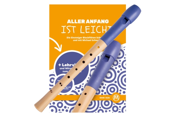 Classic Cantabile Flauto Dolce Pivella con diteggiatura barocca set, blu image 1