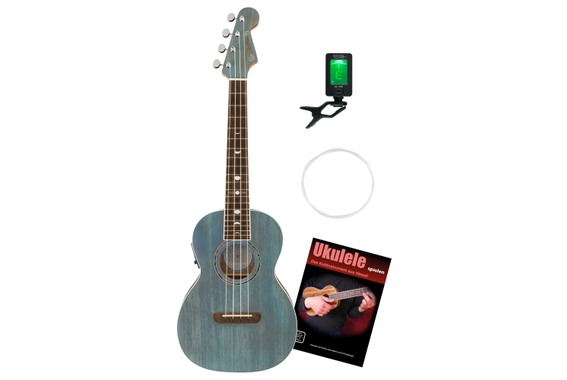 Fender Dhani Harrison Ukulele Turquoise Set image 1