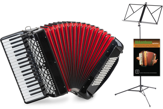 Classic Cantabile 96 Bas Accordeon "Secondo V" Zwart Set image 1