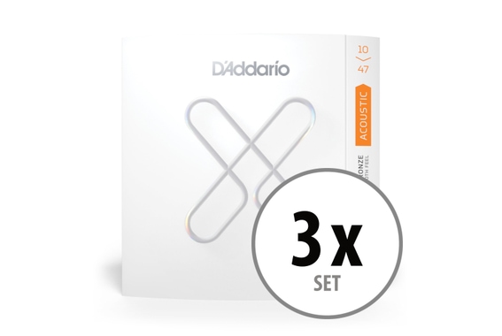 D'Addario XS 80/20 Bronze Coated 10-46 Extra Light 3x Set image 1