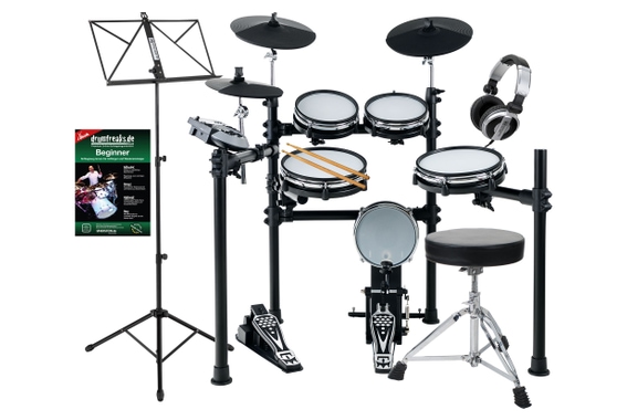 XDrum DD-530 Mesh Heads E-Drum Beginner Set with Stool, Headphones, School and Music Stand image 1