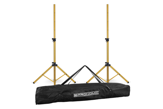 Pronomic SPS-1S GD Speaker Stand Steel Gold Pair Set with bag image 1