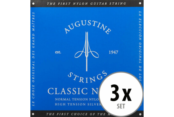 Augustine Gitarrensaiten Satz High Tension blau 3x Set image 1