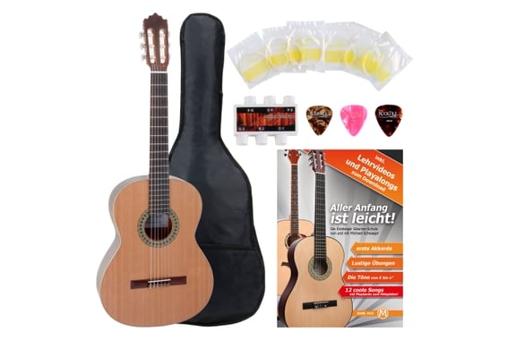 Antonio Calida GC201S 4/4 Classical Guitar Starter Set incl. 5-piece accessory set image 1