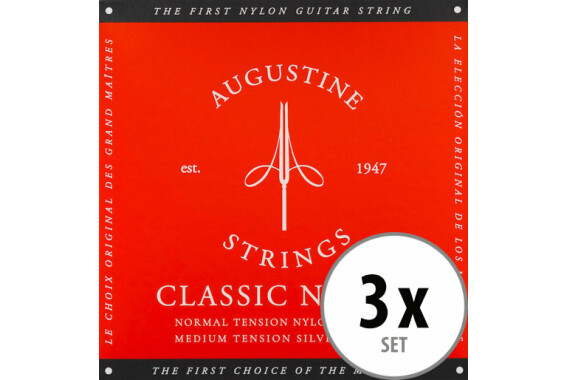 Augustine Gitarrensaiten Satz Medium Tension rot 3x Set image 1