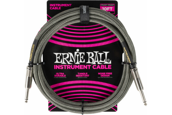 Ernie Ball 6429 Instrumentenkabel 3,05 m Silver Fox image 1