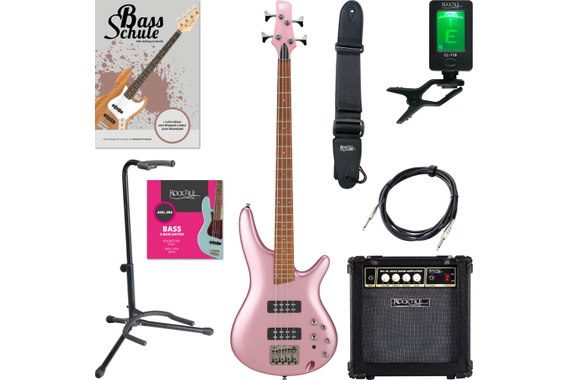 Ibanez SR300E-PGM E-Bass Pink Gold Metallic Starter Set image 1