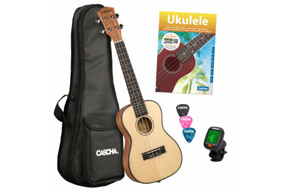 Cascha 2152 Solid Top Konzert Ukulele Bundle  - Retoure (Zustand: sehr gut) image 1