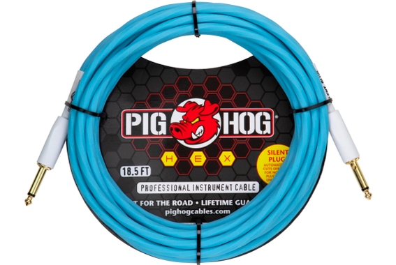 Pig Hog Hex Series Silent Câble 5,6m Daphne Blue image 1