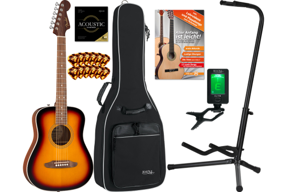 Fender California Standard Redondo Mini Spruce Top 3-Color Sunburst Starter Set image 1