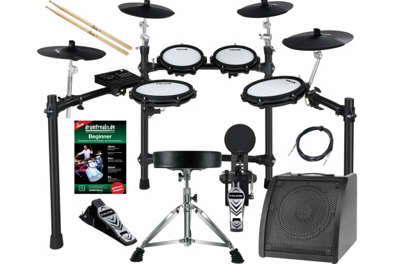 NUX DM-310 E-Drumset Komplettset mit Monitor, Hocker, Schule, Kabel und Sticks image 1