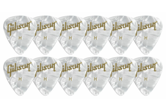 Gibson White Pearl Picks Heavy 12er Pack image 1