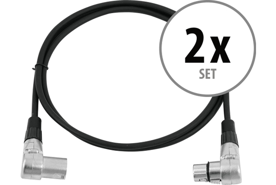 Omnitronic XLR Kabel 3pol 1,5m 90° sw 2er Set image 1
